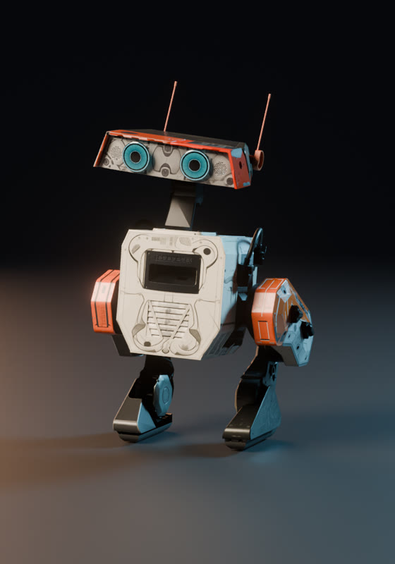 Front view of the painted droid